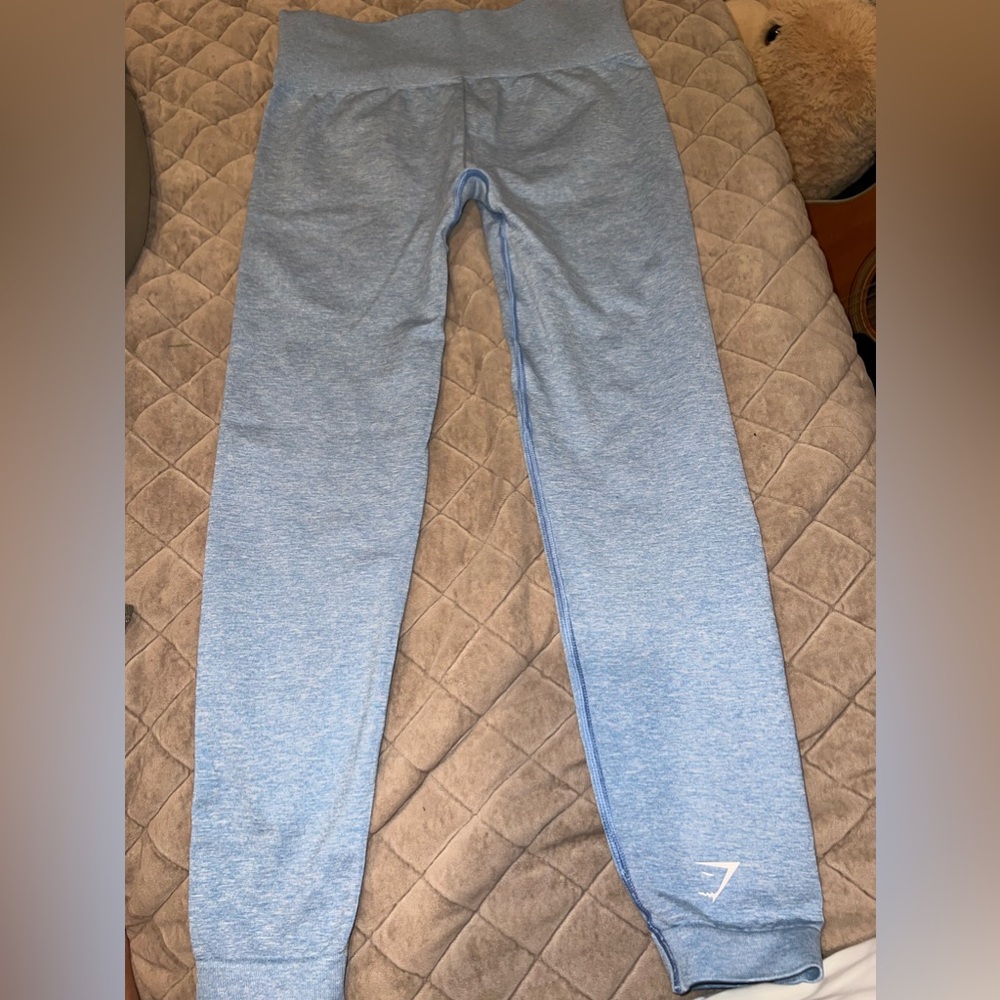 LEGGINGS - Women's Gymshark Adapt Seamless Powder Blue Marl Leggings. Size S
